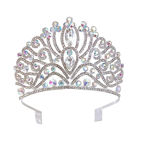 DECOMELODY Braut Tiara Kristallkrone Strass Hochzeit Haarschmuck Brautkrone für Hochzeit Abendparty Abschlussball und Festlichkeiten von DECOMELODY
