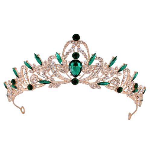 DECOMELODY Brautkrone Haarschmuck mit Funkelnden Strasssteinen Vintage Königliches Stirnband für Mädchen Zarte Kopfbedeckung für Hochzeit Party und Festliche Anlässe von DECOMELODY