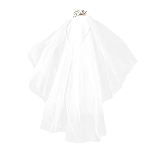 DECOMELODY Brautstirnband Schleier Brautjungfer Brautschmuck Frau Maske Untersetzer Brautstirnband Hochzeitsschmuck Scheinwerfer Teufel Make Up Requisiten Stirnbänder von DECOMELODY