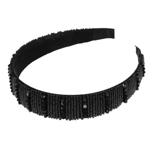 DECOMELODY Breites Handgefertigtes Damen haarband mit Strahlenden Kristallperlen Leichter Universeller Kopfschmuck für Stilvolle Frisuren Angenehm zu Tragen für Alltag und Besondere Anlässe von DECOMELODY