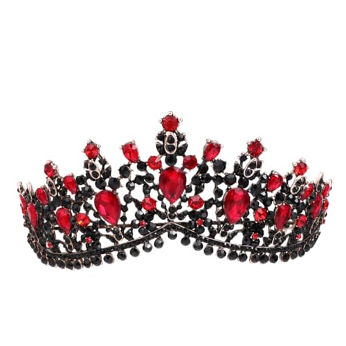 DECOMELODY Bridal Tiara Kronenhaarband mit Funkelnden Kristallen Schwarze Barock Hochzeitskrone Haarschmuck für Braut und Besondere Anlässe Geburtstags und Party Dekoration von DECOMELODY