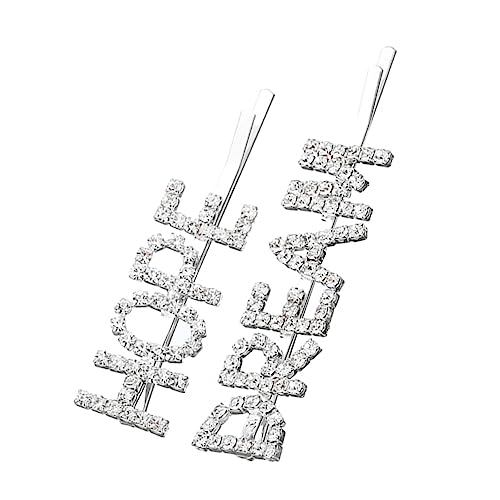 DECOMELODY Buchstaben Haarspange mit Strasssteinen Silberfarbene Haarklammer für Frauen Haaraccessoire für Hochzeiten Partys Abschlussfeiern und Tägliches Styling von DECOMELODY