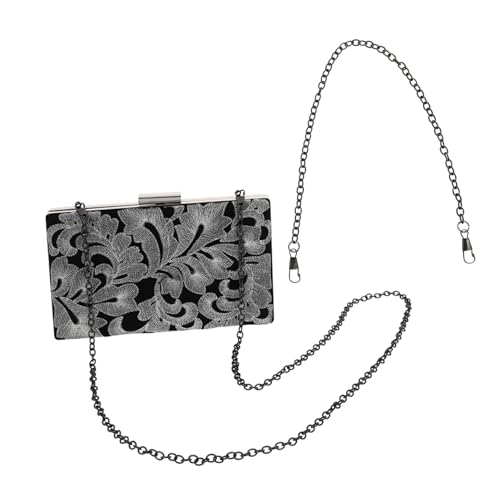 DECOMELODY Damen Clutch Tasche mit Kette Bestickte Handtasche für Abend Leichtes Praktisches Design Kompakt und Kratzfest für Hochzeit Party und Cocktailveranstaltungen von DECOMELODY