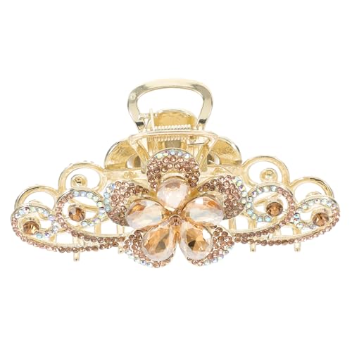 DECOMELODY Dekorativer Krallenclip mit Strasssteinen Große Haarklammer aus Langlebiger Legierung für und Mädchen für Hochsteckfrisuren und Zöpfe Glänzendes Blumen Design von DECOMELODY