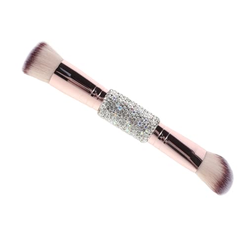 DECOMELODY Doppelseitiger Make-up Pinsel mit Weichen Borsten und Strassgriff Multifunktional für Flüssige Foundation Puder Kompakt und Tragbar für Präzises Konturieren bei Frauen und Mädchen von DECOMELODY