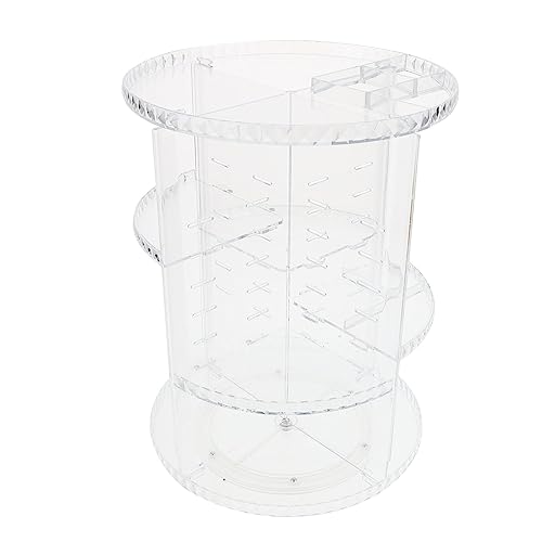 DECOMELODY Drehbarer Kosmetik Organizer aus Transparentem Acryl Multifunktionales Makeup Aufbewahrungsregal mit Mehreren Fächern Platzsparendes Desktop Storage Rack für Lippenstifte und von DECOMELODY