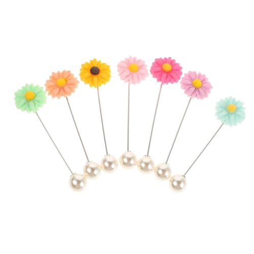 DECOMELODY Eleganter Blumenschal Sicherheits-hijab 7-teilig Modeschmuck Große Blumennadel Für Frauen von DECOMELODY