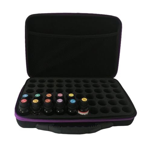 DECOMELODY Fächer Ätherische Öl Aufbewahrungsbox Tragbare Tasche mit Reißverschluss Stoßfest Organizer für Reise und Zuhause Handgriff Robuste Konstruktion Passend für Zufällige Farbe von DECOMELODY