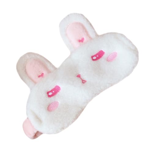 DECOMELODY Flauschige Plüsch Schlafmaske mit Niedlichen Hasenohren Weiche Augenbinde für Damen und Herren Angenehmer Schlafkomfort Leichte und Waschbare Augenabdeckung für Reisen und von DECOMELODY