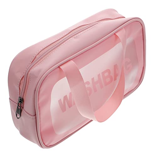 DECOMELODY Frosted Cosmetics Bag Transparente Tragbare Kosmetiktasche Für Damen Vielseitige Make-up Aufbewahrung Für Reisen Und Täglichen Gebrauch von DECOMELODY