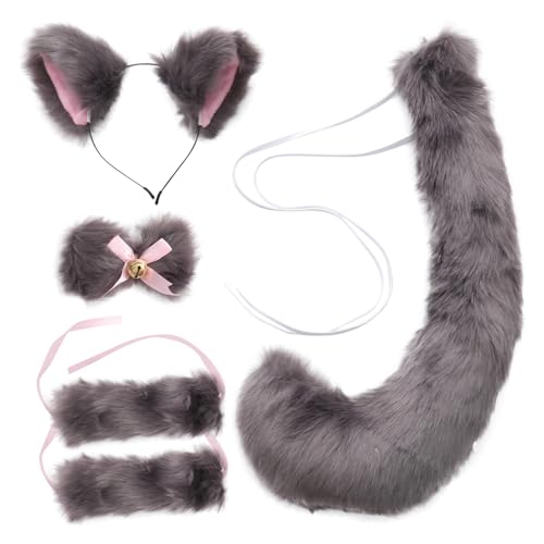 DECOMELODY Fuchsohren und Cosplay aus Weichem Kunstpelz Bequemes Hautfreundliches Material Vielseitiges Party Halloween zubehör für Mädchen und Frauen von DECOMELODY