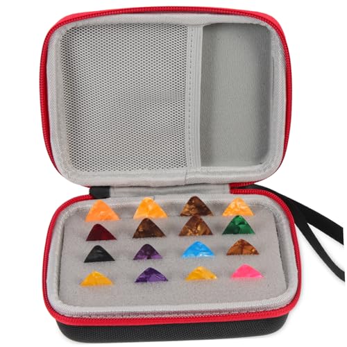 DECOMELODY Gitarren Plektrum Aufbewahrungsbox mit Reißverschluss Robustes Pick Teilig Kompakt und Langlebig Praktischer Organizer für Folk Gitarren Spieler Tragbar für Zufällige Farbe von DECOMELODY