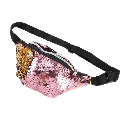 DECOMELODY Shiny Fanny Pack Für Mädchen Verstellbare Glitzer-gürteltasche Im Meerjungfrau-Design Funktionale Umhängetasche Für Sport Und Freizeit Cute Sequin Purse von DECOMELODY