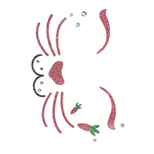 DECOMELODY Glitzernde Hasen Gesicht Aufkleber für Ostern Schimmernde Bunny Cosplay Sticker Hautfreundlich Einfach Anzuwenden für Party Festival und Karneval Leuchtendes Hasen Motiv von DECOMELODY
