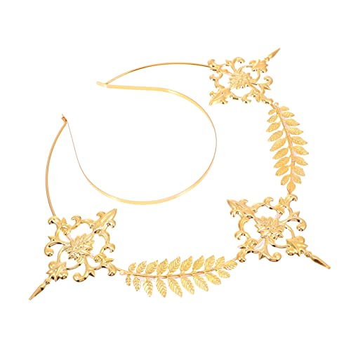 DECOMELODY Goldenes Haarband Damen Haarschmuck Braut Haarkranz Kopfschmuck Leichtes Langlebiges Eisenaccessoire für Hochzeit Party und Festliche Anlässe von DECOMELODY