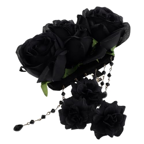 DECOMELODY Gothic-blumenkopfschmuck Haarspange Mit Quaste Gothic-haarschmuck Für Frauen Und Mädchen Karneval von DECOMELODY