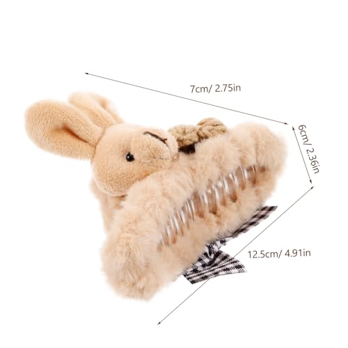 DECOMELODY Große Haarklammer für Dickes Haar Weicher Brauner Plüsch Haarclip mit Starkem Vielseitiger Haarschmuck für Mädchen zum Fixieren bei Make Up Kochen und Alltag Geeignet für Lange von DECOMELODY