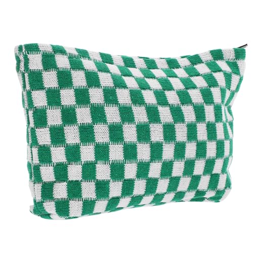 DECOMELODY Große Kosmetiktasche Kariert Große Makeup Tasche Reise Kulturbeutel mit Reißverschluss Vielseitig Verwendbar für Frauen Mädchen Unterwegs von DECOMELODY