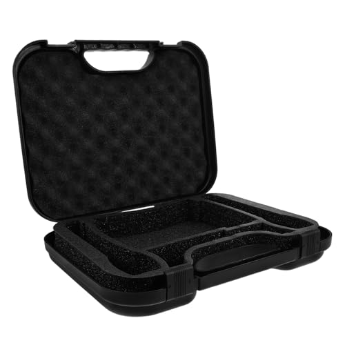 DECOMELODY Große Mikrofonbox mit Verstellbarem Innenraum Schützende Kunststoffaufbewahrung Organizer für Zubehör und Kabel Tragbares Equipment Case für Handmikrofone und Aufnahmegeräte von DECOMELODY