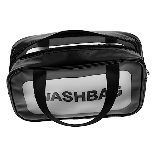 DECOMELODY Handheld Transparent Makeup Bag wasserdichte Kosmetiktasche Für Reisen Praktische Organizer Für Persönliche Pflegeaccessoires Für Damen Und Herren Großes Fassungsvermögen von DECOMELODY