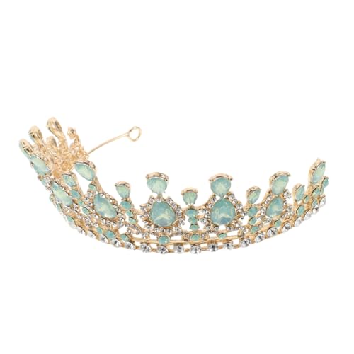 DECOMELODY Grüne Brautkrone mit Strass Hochzeit Tiara für Braut Feine Handarbeit Vielseitiges Hochzeits Haaraccessoire für Geburtstag Fotoshooting und Festliche Anlässe von DECOMELODY
