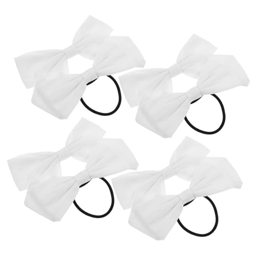 DECOMELODY 10stücke Einfache Weiße Haarschleifen Für Mädchen Elastische Haargummis Baumwolle Für Projekte Dehnbare Ponytail- Für Schüler Haaraccessoires von DECOMELODY