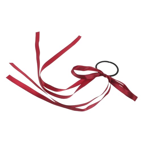 DECOMELODY Versatile Bow Hair Tie Für Frauen Dekorative Haargummis Mit Schleifen Aus Satin Eleganter Elastischer Haarband Für Alltag Süß Und Anpassungsfähig Weinrot von DECOMELODY