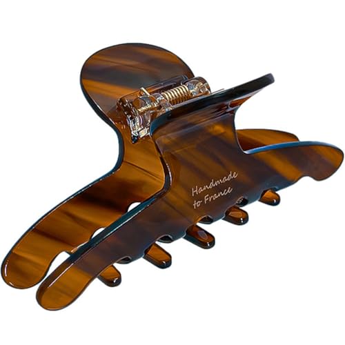DECOMELODY Haarklammer aus Hochwertigem Acetat Rutschfest und Schonend Modisches Design für Damen Vielseitig für Alltag Party und Festliche Anlässe Bernstein karamell farbe von DECOMELODY