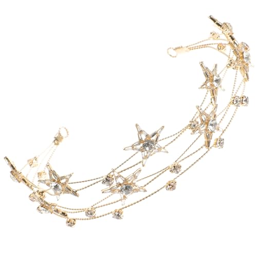 DECOMELODY Haarreif mit Mehrschichtigem Stern Design Haarschmuck Accessoire für Hochzeiten Feste und Besondere Anlässe Goldfarbene für Damen und Mädchen von DECOMELODY