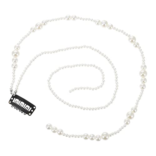 DECOMELODY Haarspange mit Perlenkette Clips Haarnadel groß Stift Mädchen flechten Perlenkette Haarspange Haarschmuck mit Perlenkette Klammer Quastenclip Perlhaarklamme Imitationsperlen Golden von DECOMELODY
