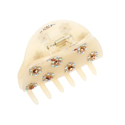 DECOMELODY Halbrunde Acryl Haarklammer mit Strassbesatz Stilvolle Haarklammer Damen Robust und Modisch Geeignet für Dickes und Dünnes Haar Vielseitiges Haaraccessoire für Alltag und von DECOMELODY