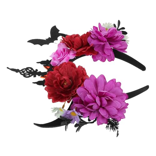 DECOMELODY Haarreifen Teufelshörner Für Halloween Fledermaus Haarreif Teufelsohren Stirnband Cosplay Kopfbedeckung Kostümzubehör Für Damen von DECOMELODY
