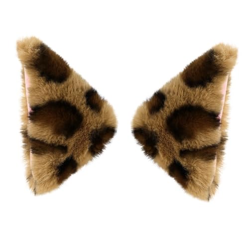 DECOMELODY Halloween Haarspange Katzenohren Flauschig Leopardmuster Haarschmuck für Mädchen Cosplay Kostüm Party Accessoire Modisch Auffällig Festlich von DECOMELODY