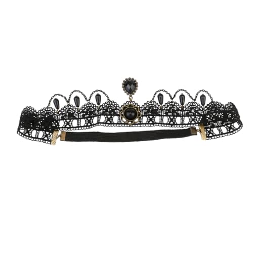 DECOMELODY Halloween Spitzen Haarband Damen Schwarzes Gothic Stirnband mit Feiner Spitze und Langlebiges Halloween Haarschmuck Accessoire für Party und Karneval von DECOMELODY