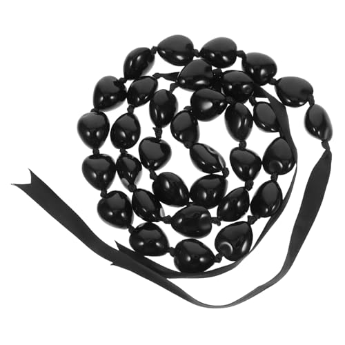 DECOMELODY Halskette aus Acrylperlen Senior Feier Perlenkette mit Abschlussanhänger klobig Klasse Halskette College-Abschluss-Halskette Band Halskette Abschlussschmuck Schwarz von DECOMELODY