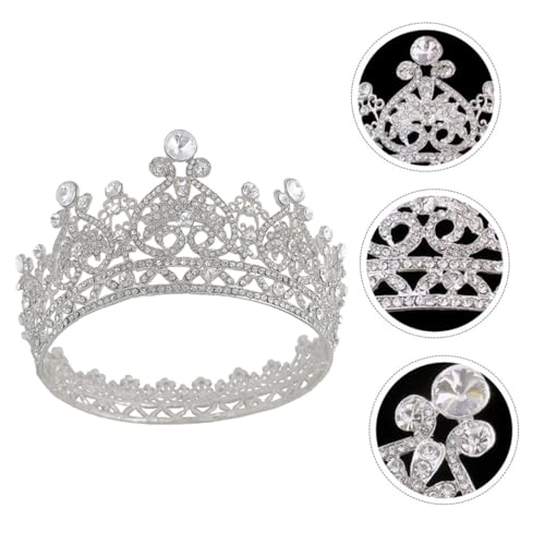 DECOMELODY High End Brautschmuck Krone Silber mit Funkelnden Kristallen Barock Haarreif für Hochzeit und Festliche Anlässe Glamouröses Kopfschmuck Accessoire für Damen von DECOMELODY