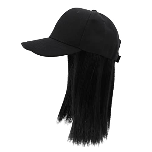 DECOMELODY Integrierte Hutperücke für Damen Verstellbare Mütze mit Haaren Einteiliges Design für Hochtemperaturfaser Vielseitig für Partys Reisen und Alltagsgebrauch von DECOMELODY