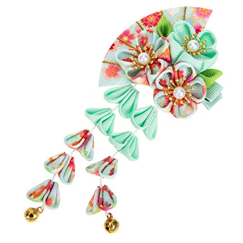 DECOMELODY Japanischer Haarklammer mit Quaste und Glocke Japanischer Haarschmuck Grüne Fächerform Haarklammer für Mädchen Eleganter Stoff und Metallclip Traditionelles Kostümzubehör für DECOMELODY Japanischer Haarklammer mit Quaste und Glocke Japanischer Haarschmuck Grüne Fächerform Haarklammer für Mädchen Eleganter Stoff und Metallclip Traditionelles Kostümzubehör für von DECOMELODY