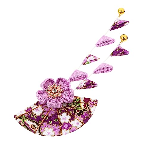 DECOMELODY Japanischer Kimono Haarschmuck mit Quaste Floraler Haarklammer für Damen Traditioneller Haarclip für Hochzeiten Festivals Cosplay und Kimono Accessoires von DECOMELODY