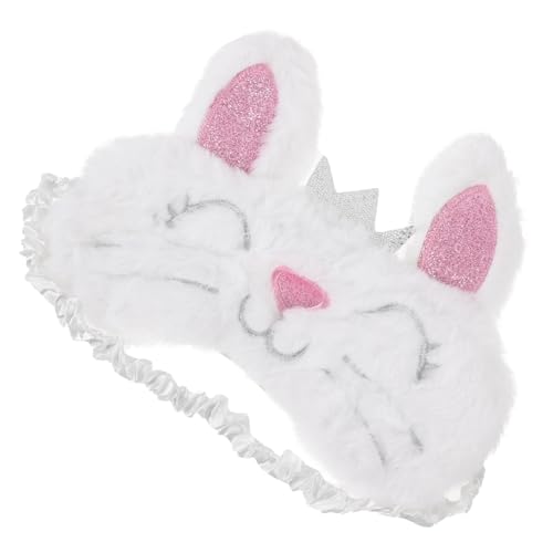DECOMELODY Kaninchen Schlafaugenmaske Plüsch Augenbinde Für Reisen Und Nickerchen Elastisches Band Hautfreundliches Material Geeignet Für Mädchen Und Erwachsene Frauen von DECOMELODY