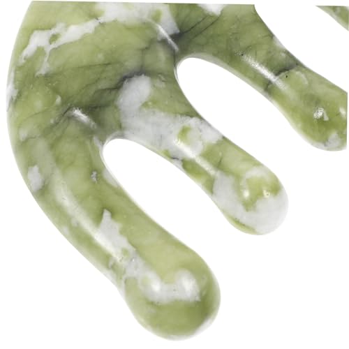 DECOMELODY Kleiner Jade Haar Kamm für Frauen Kopfhaut Massagekamm aus Grünem Jade Leicht Robust Entwirrt Fördert Entspannung und Styling für Haartypen von DECOMELODY