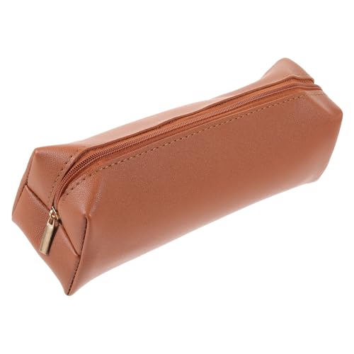 DECOMELODY Kompakte Reise Kosmetiktasche aus Strapazierfähigem Leder Vielseitige Makeup Pinsel Aufbewahrung Praktischer Stift und Schminktaschen Organizer für Damen und Herren Unterwegs von DECOMELODY