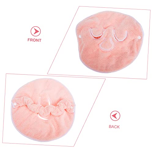 DECOMELODY Korallenfleece Gesichtstuch Wärmend Feuchtigkeitsspendend Weich Hautfreundlich Spa Gesichtsmaske Handtuch mit Drei Löchern Verstellbar Rosa von DECOMELODY