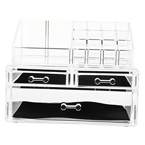 DECOMELODY Kosmetik Aufbewahrungsbox mit Mehrschichtiger Make Up Organizer aus Acryl Kompakte Kosmetik Box für Damen Praktische Desktop Aufbewahrung für Badezimmer und Schlafzimmer von DECOMELODY