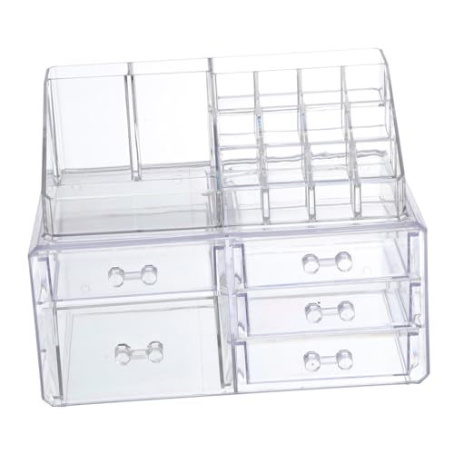 DECOMELODY Kosmetik Organizer Schublade Mehrschichtig Makeup Aufbewahrungsbox für Lippenstifte Schmuck und Badezimmer Zubehör Kompakter Desktop Organizer für Damen von DECOMELODY
