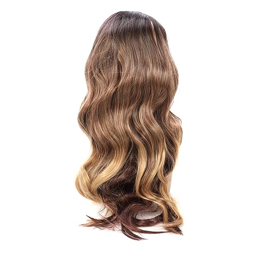 DECOMELODY Lange Lockige Perücke Damen Synthetische Haar Cosplay Seitlich Gefegte Medium Perücke Kopfbedeckung Mit Netz Für Alltag Und Partys von DECOMELODY