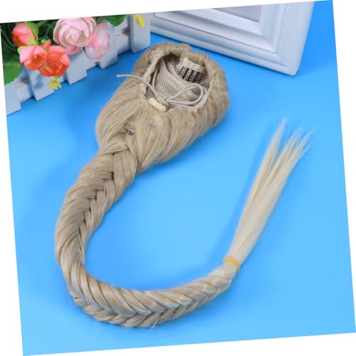 DECOMELODY Lange geflochtene Ponytail Extension mit Verstellbarem Kordelzug und Clips Synthetische Haarverlängerung Geflochtene Drawstring Pferdeschwanz Haarteil für Damen Komfortabel und von DECOMELODY