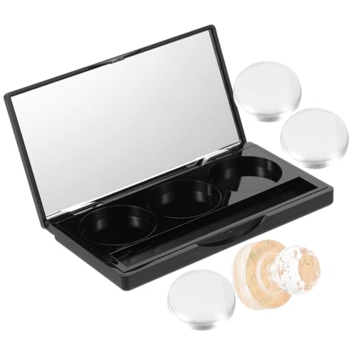 DECOMELODY Leere Lidschattenpalette mit Spiegel Rechteckige Matte Schwarze Makeup Box Fächer Stabile Wiederverwendbare Aufbewahrung für Lidschatten Concealer Kompakt und Leicht für Unterwegs von DECOMELODY