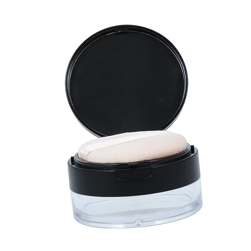 DECOMELODY Leerer Puderbehälter mit Spiegel Tragbare Doppelschichtige Kosmetikdose mit Netzfach und Puderquaste Kompakter Make Up Organizer für Losen Puder Langlebig und Zufällige Farbe von DECOMELODY