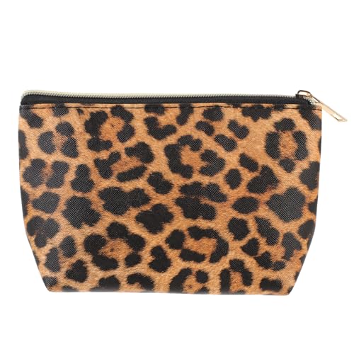 DECOMELODY Leopard Muster Kosmetiktasche für Damen Tragbare Multifunktionale Make Up Organizer Tasche mit Reißverschluss für Reisen Sport und Aufbewahrung von Kosmetik Schmuck und Anderen von DECOMELODY